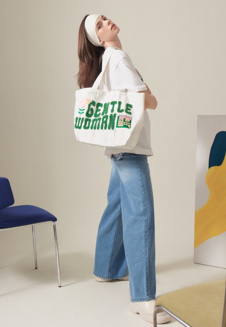 Fluffy Tote Bag White