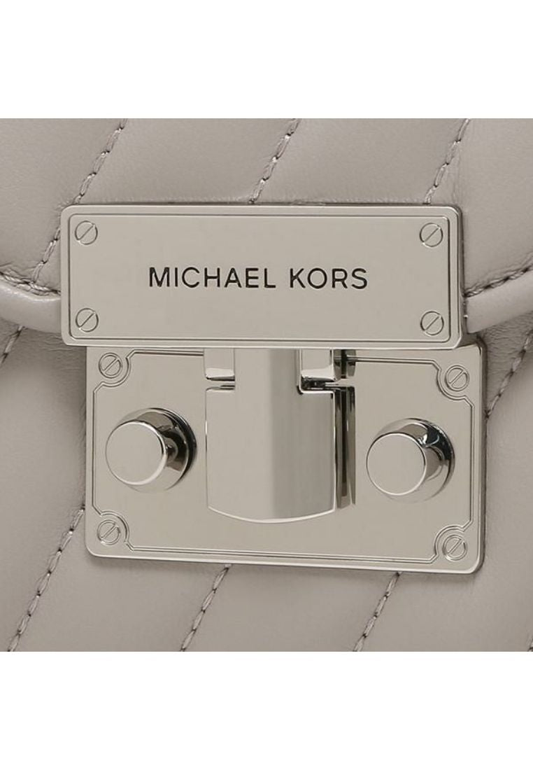 Rose Quilted Leather Small Crossbody Heather Grey