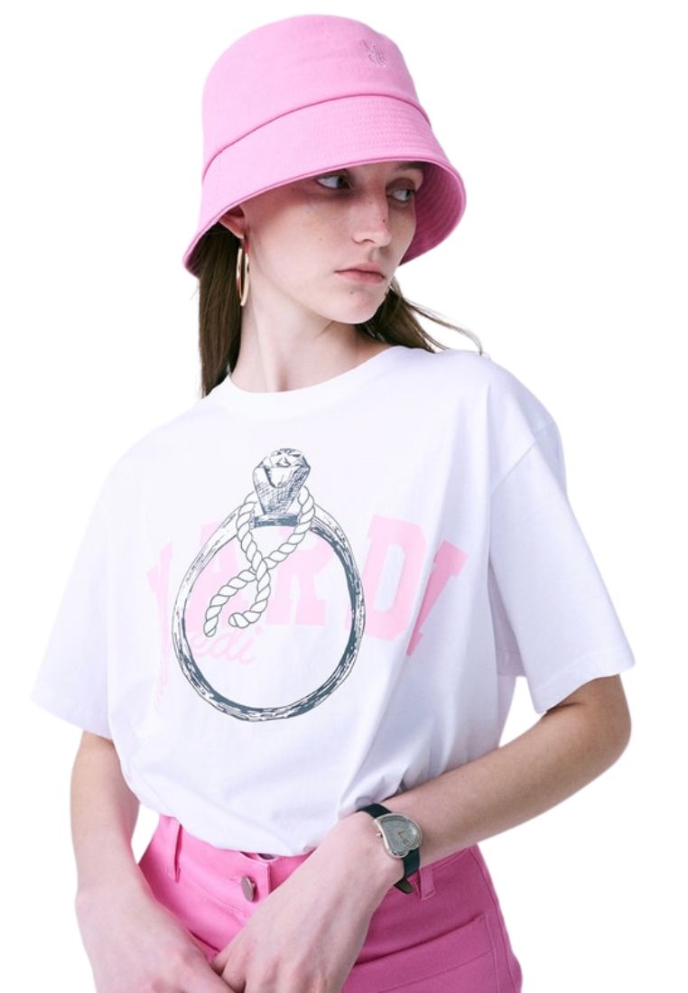 T-Shirt Ring With Rock White