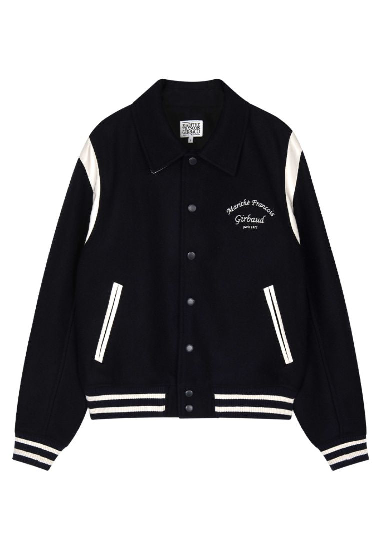 Chain Logo Varsity Jacket Dark Navy