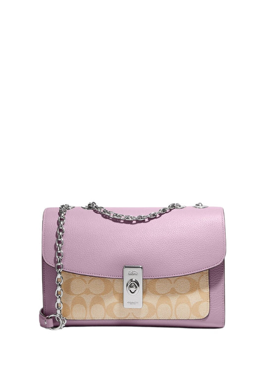 Lane Shoulder Bag In Signature Canvas Ice Purple