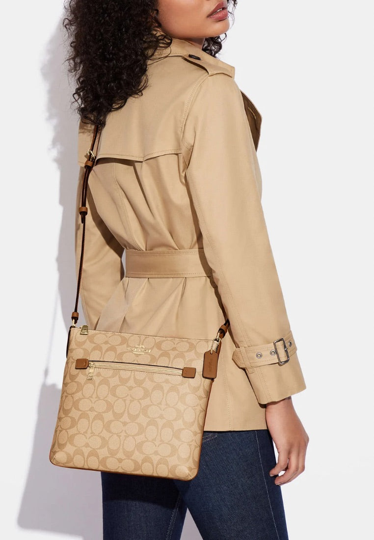 Rowan File Bag In Signature Canvas LT Saddle