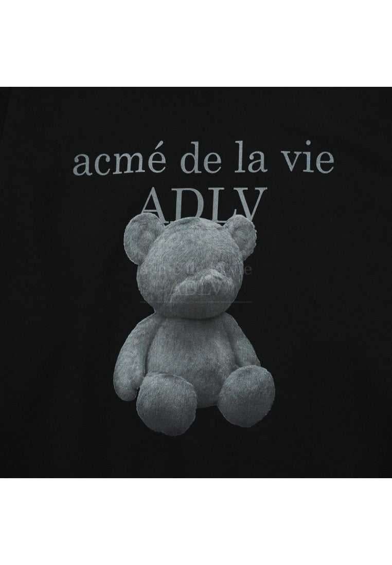 Fuzzy Bear Hoodie Black