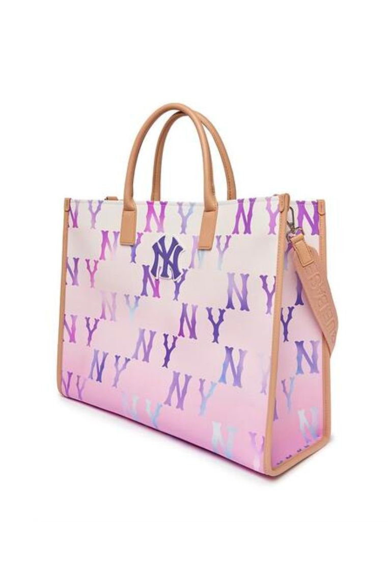 Gradation MONOGRAM Coated Canvas L-Tote Bag NEW YORK YANKEES violet