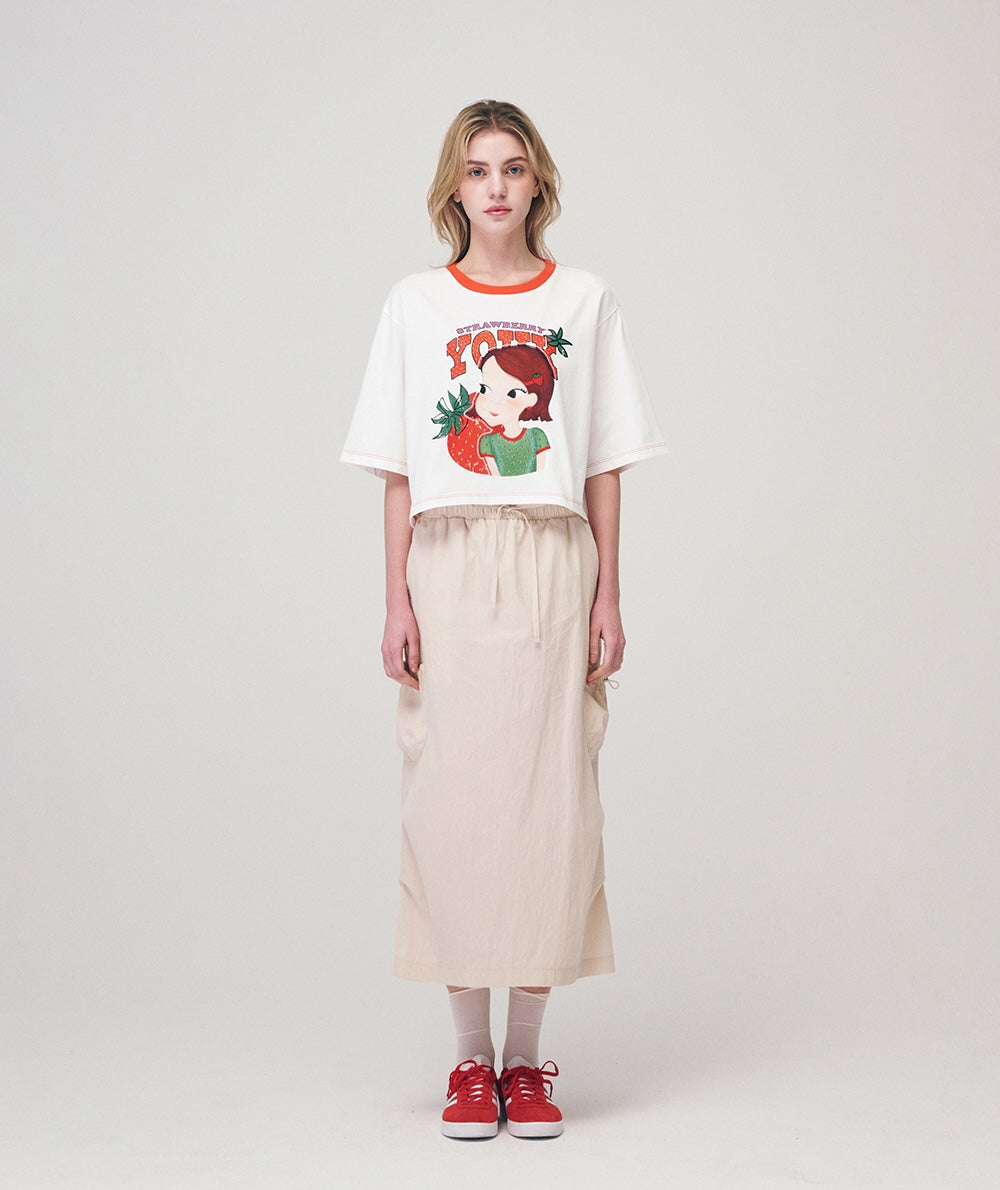 Berry Base Semi Crop T-Shirt F Ria