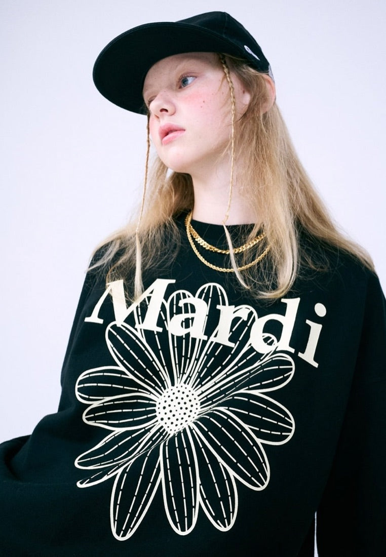 Sweatshirt Flower Mardi Black Cream