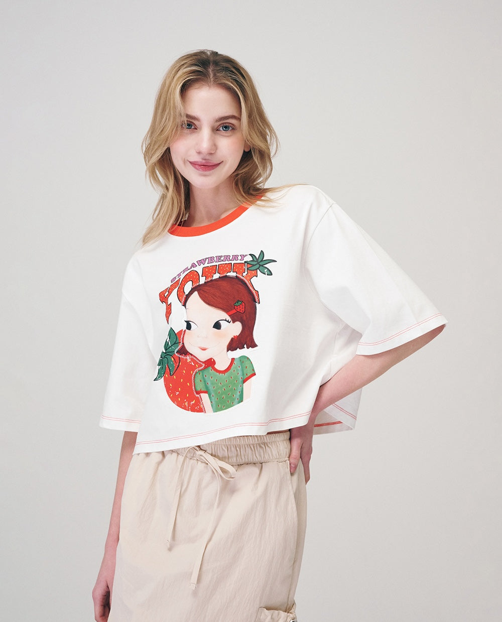 Berry Base Semi Crop T-Shirt F Ria