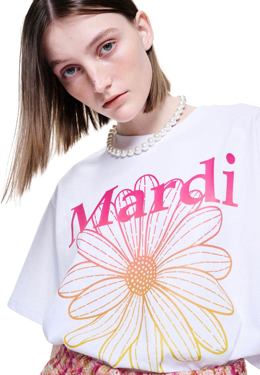 Tshirt FlowerMardi Gradation White Pink