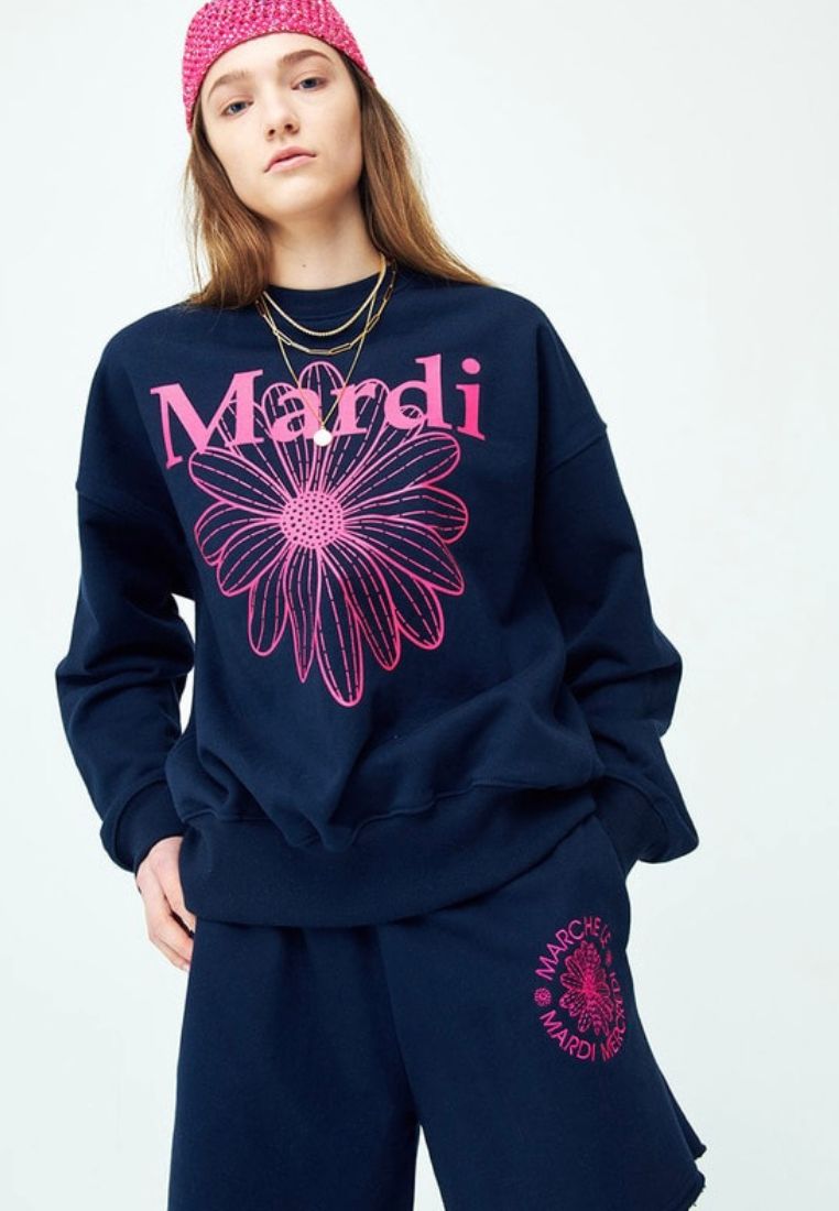 Sweatshirt Flower Mardi Navy Violet
