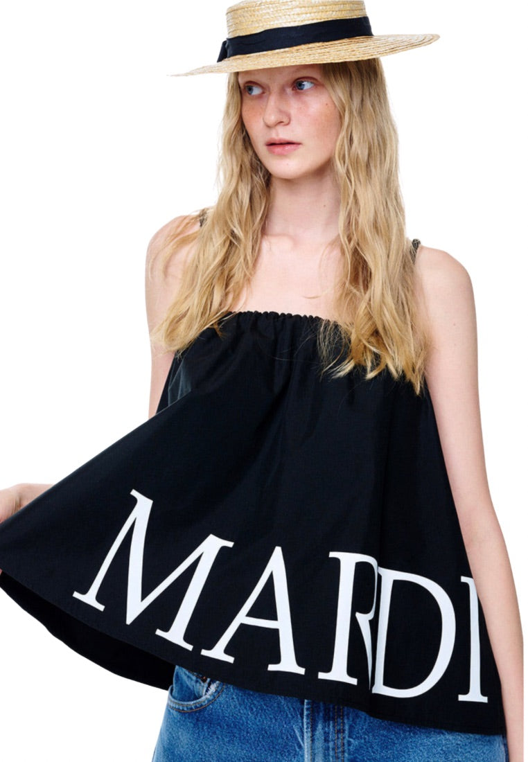 Volume Top Scrunch Strap Black White