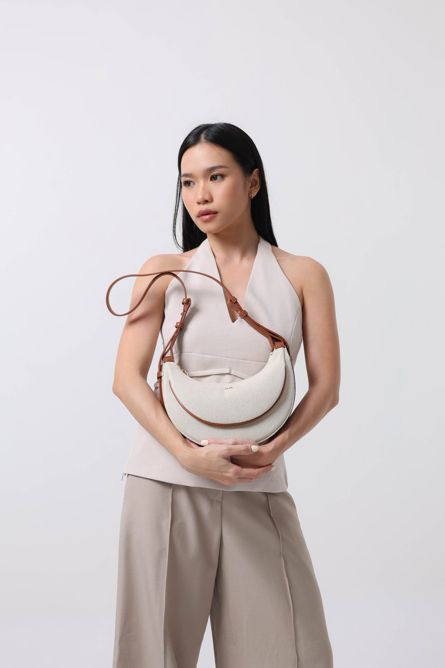 Sharon Crossbody Bag - Brown Canvas
