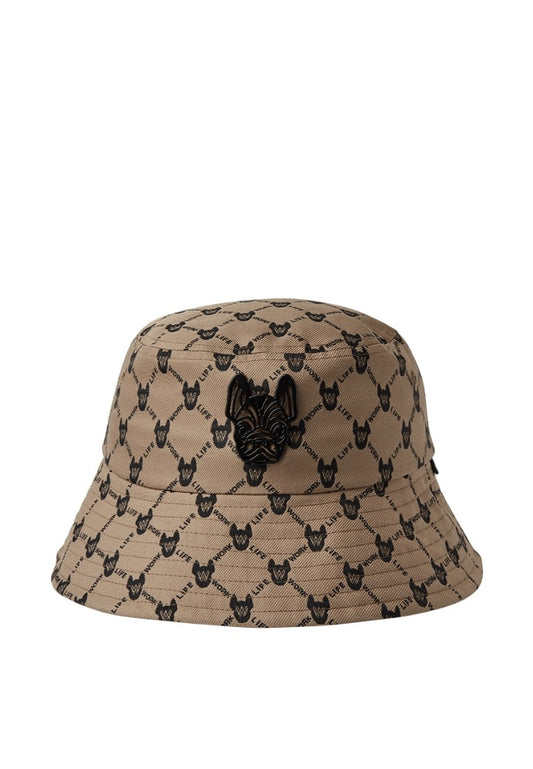 Jacquard Monogram Bucket Hat Pattern Beige