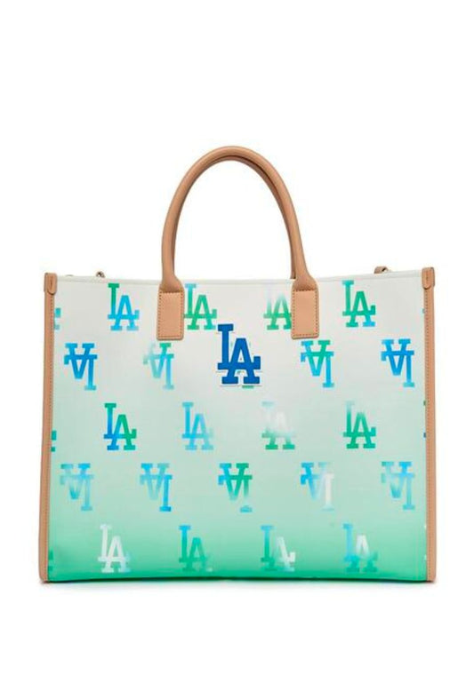 Gradation MONOGRAM Coated Canvas L-Tote Bag LA DODGERS green