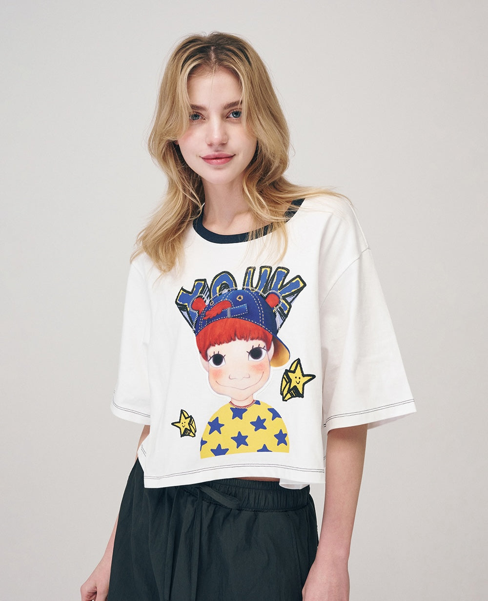 Base Crayon Semi Crop T-Shirt F Gaeddongi