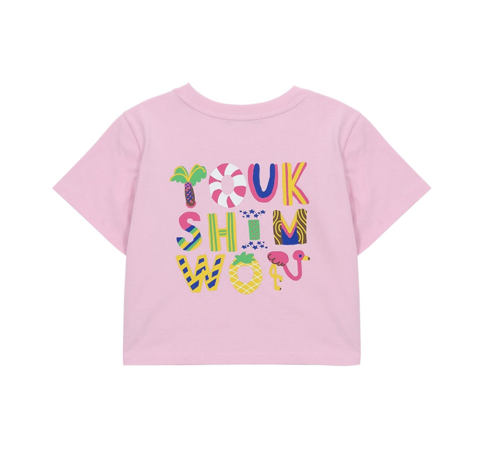 Summer Lettering Crop T-Shirt F Luna