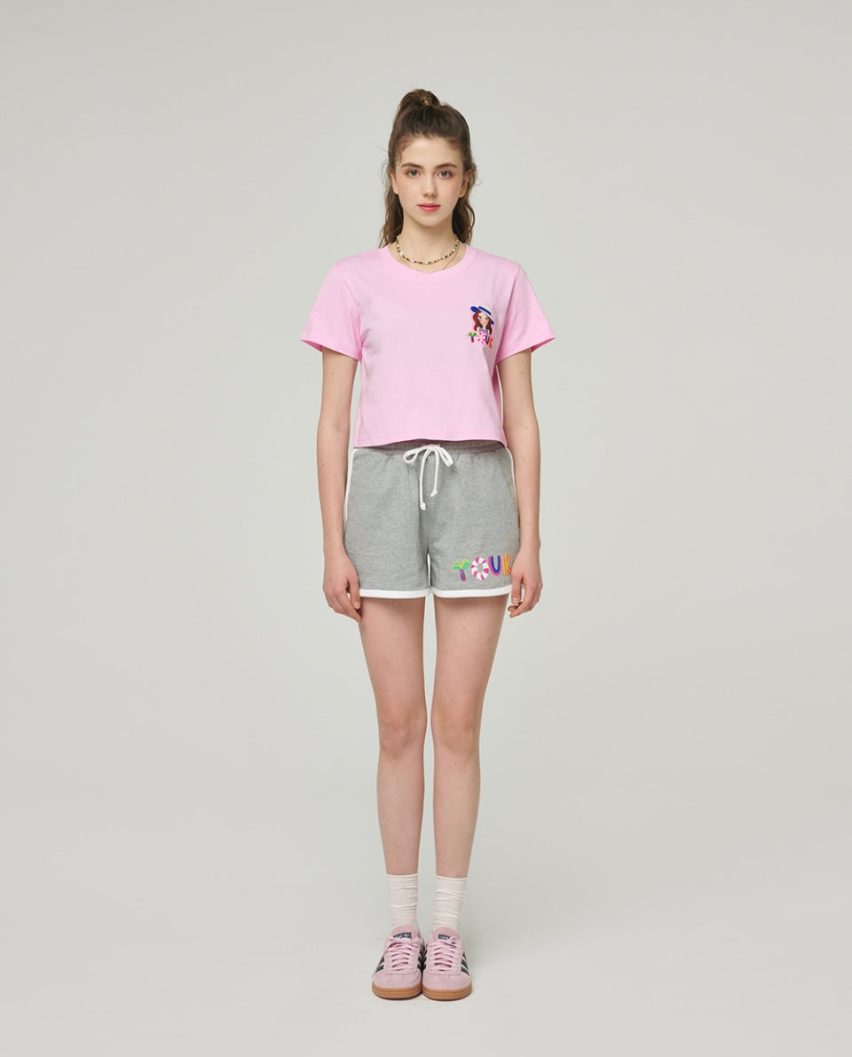 Summer Lettering Crop T-Shirt F Luna