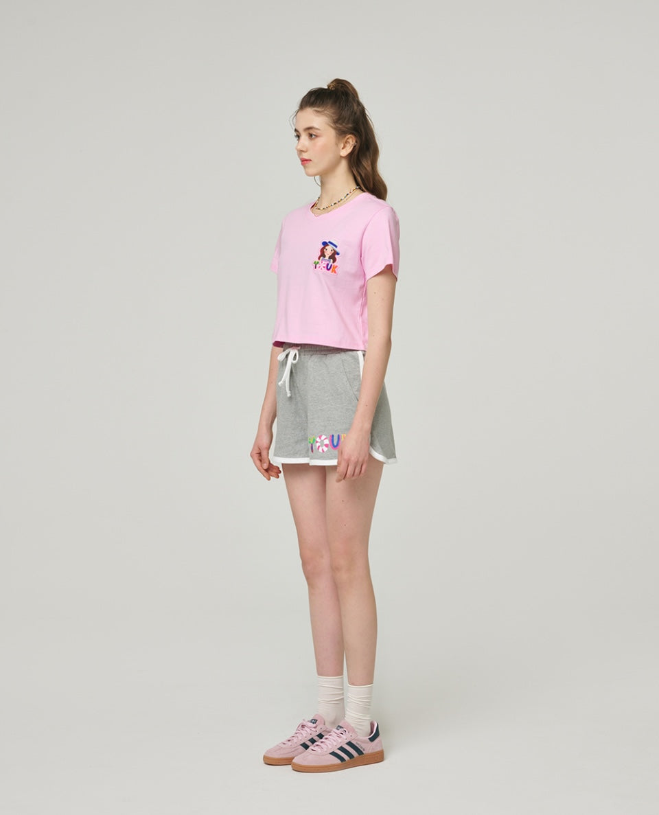 Summer Lettering Crop T-Shirt F Luna
