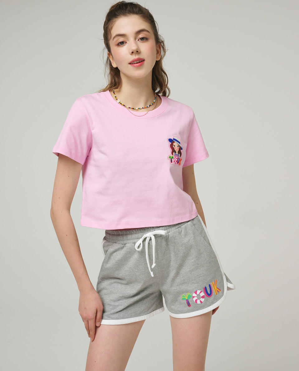 Summer Lettering Crop T-Shirt F Luna