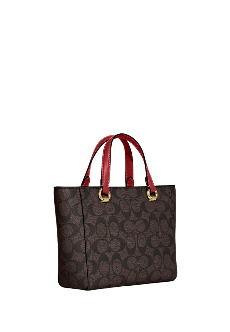 Alice Satchel In Signature Canvas Brown 1941 Red