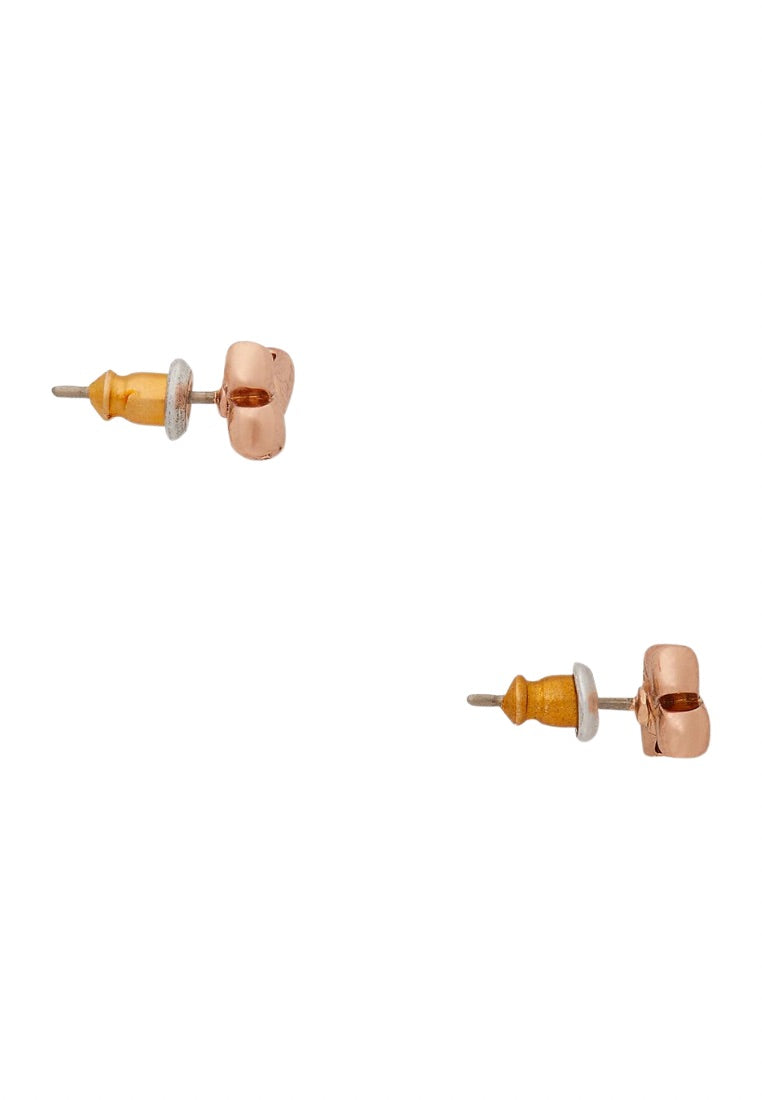Double Bow Studs Rose Gold