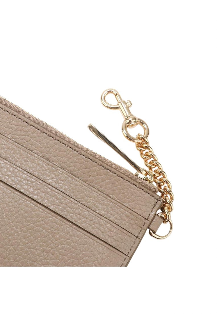 Card Case with Clip Greige