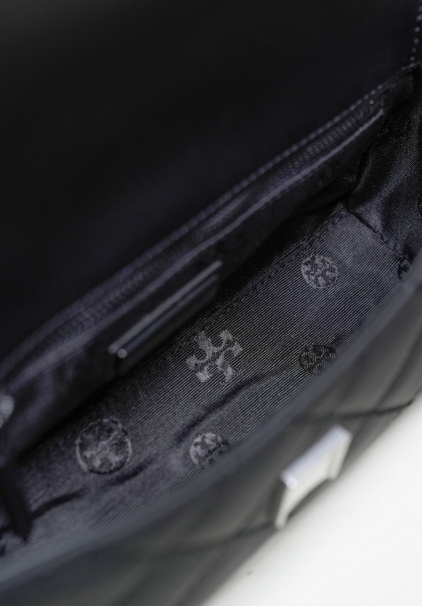 Willa Matte Flap Shoulder Clutch Black