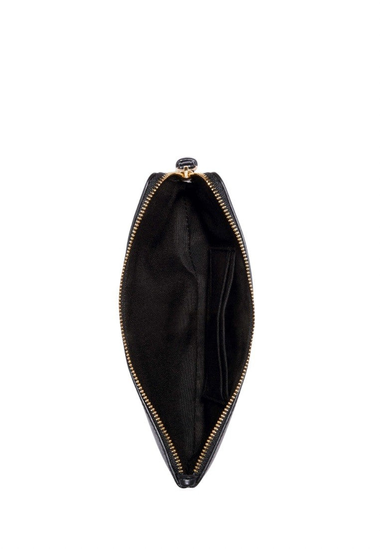 Large Corner Zip Wristlet In Signature Canvas Brown Black