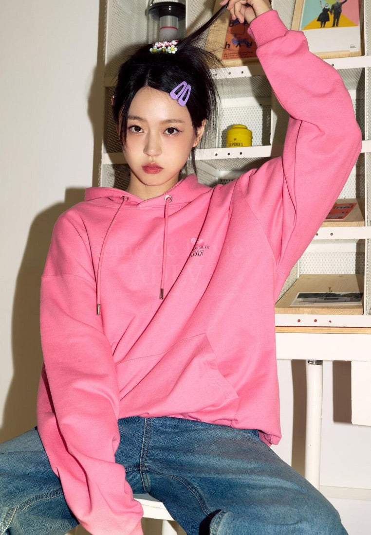 Fuzzy Bear Hoodie Dark Pink