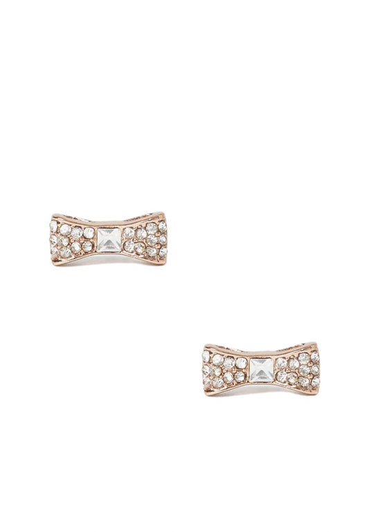 Ready Set Bow Pave Bow Studs Rose Gold