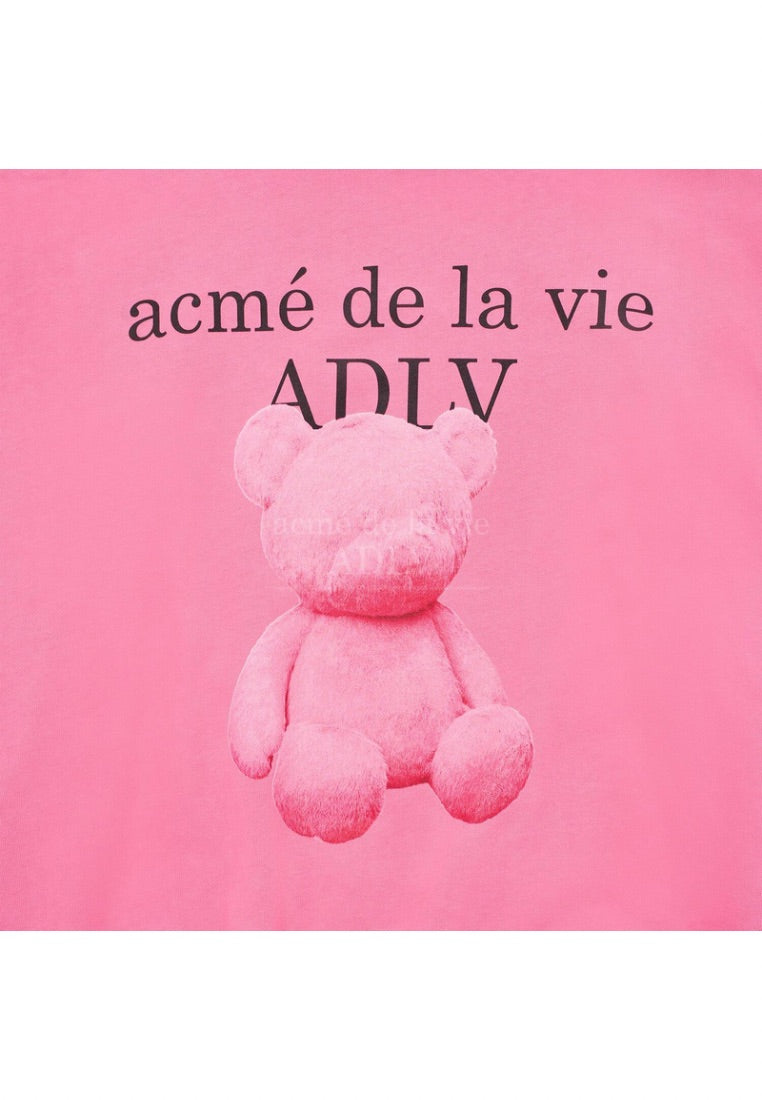 Fuzzy Bear Hoodie Dark Pink