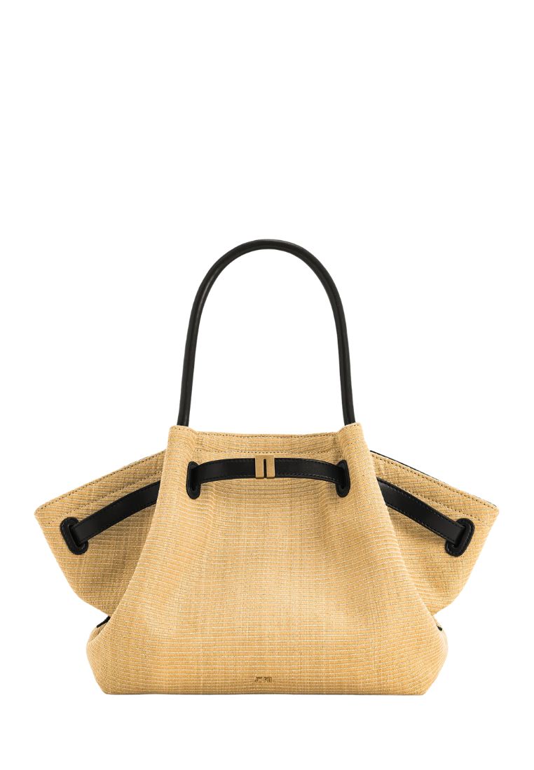 Hana Medium Faux Straw Tote Bag - Brown Straw