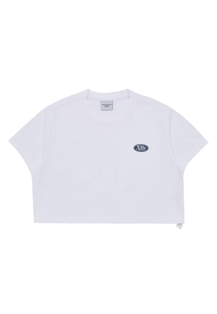 Circle Wappen Crop Short Sleeve T-Shirt White