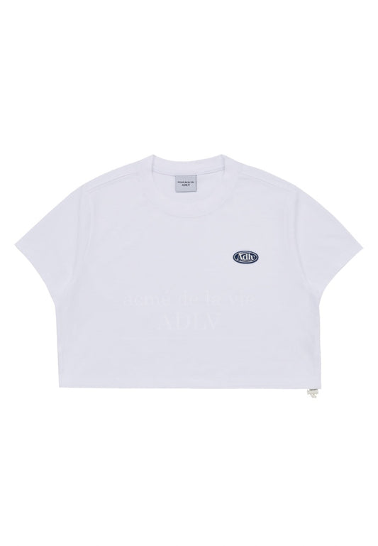 Circle Wappen Crop Short Sleeve T-Shirt White