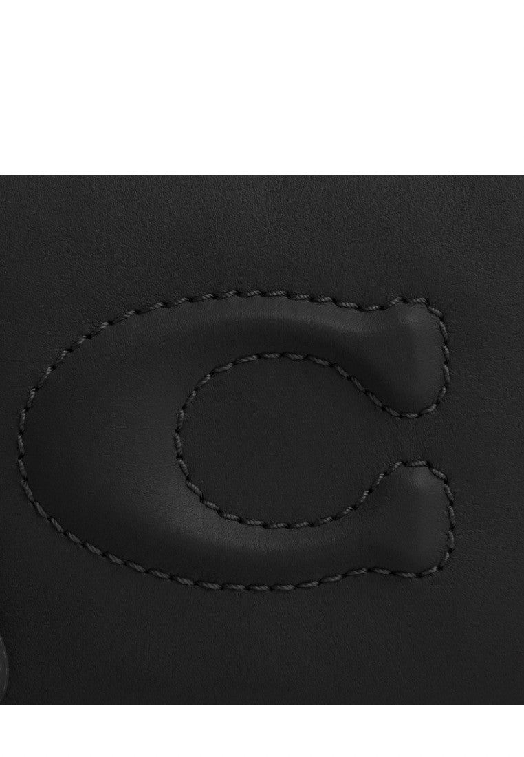 Large Corner Zip Wristlet Silver Black