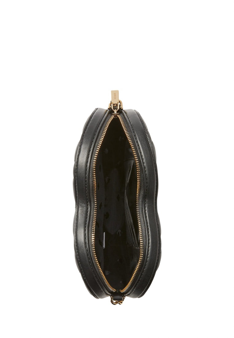 Love Shack Quilted Heart Crossbody Purse Black