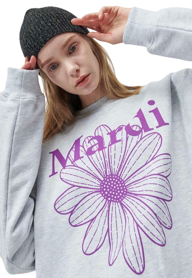 Sweatshirt Flower Mardi Heather Purple
