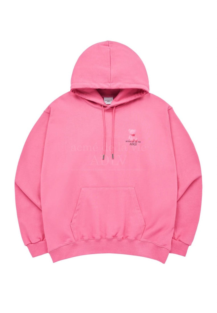 Fuzzy Bear Hoodie Dark Pink