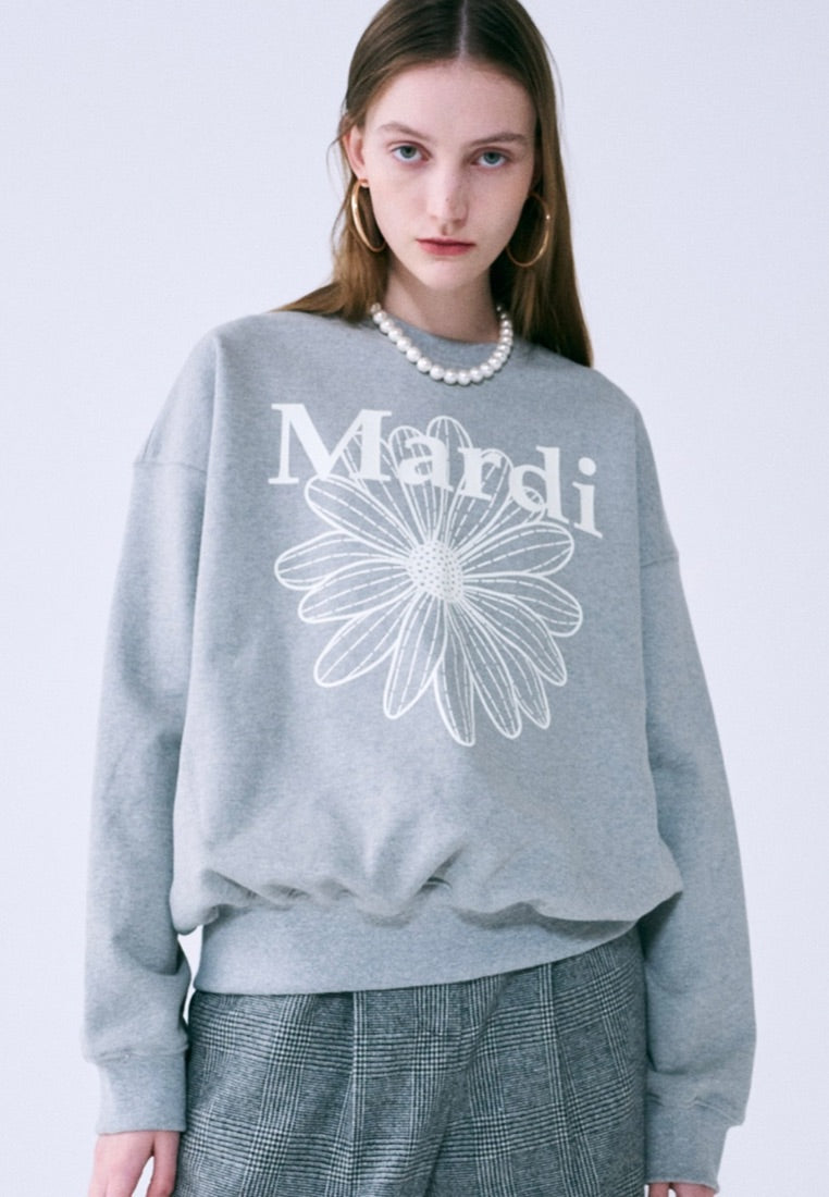 Sweatshirt Flower Mardi Grey Ivory