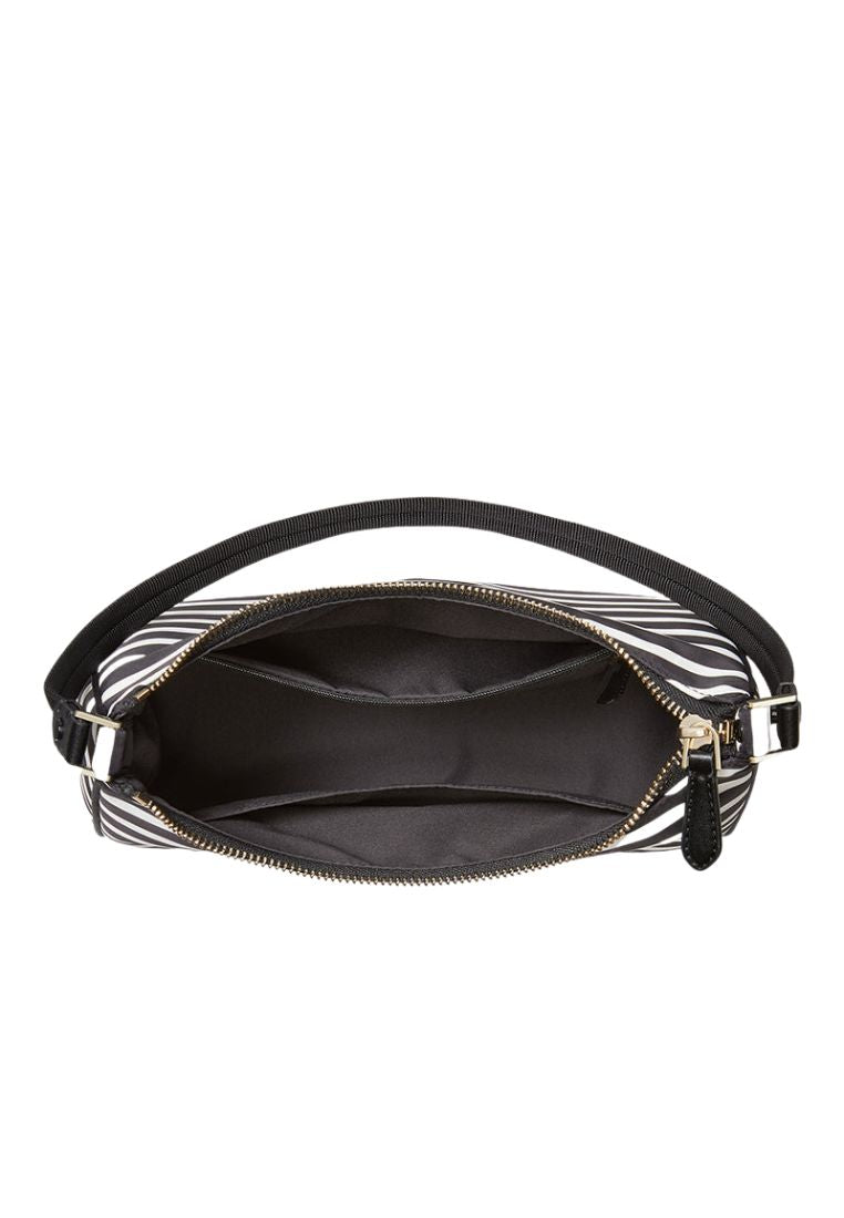 The Little Better Sam Stripe Small Shoulder Bag Black Clotted Cream