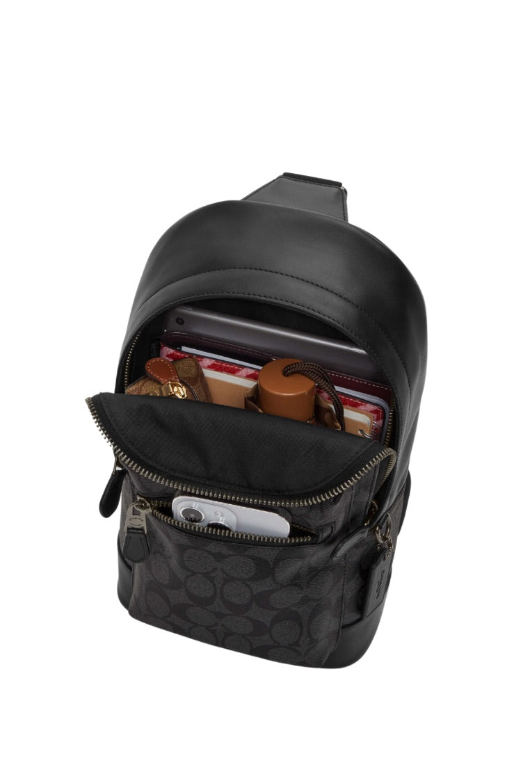 West Pack In Signature Canvas Charcoal Black