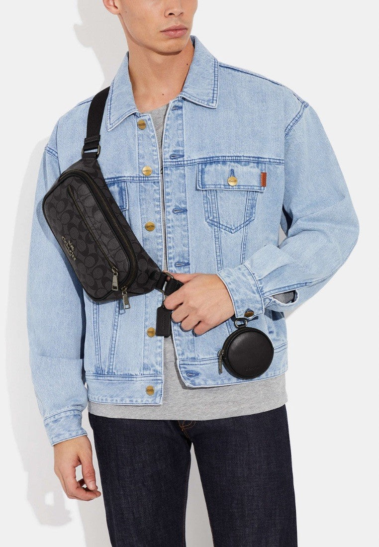 Elias Belt Bag In Signature Canvas Charcoal