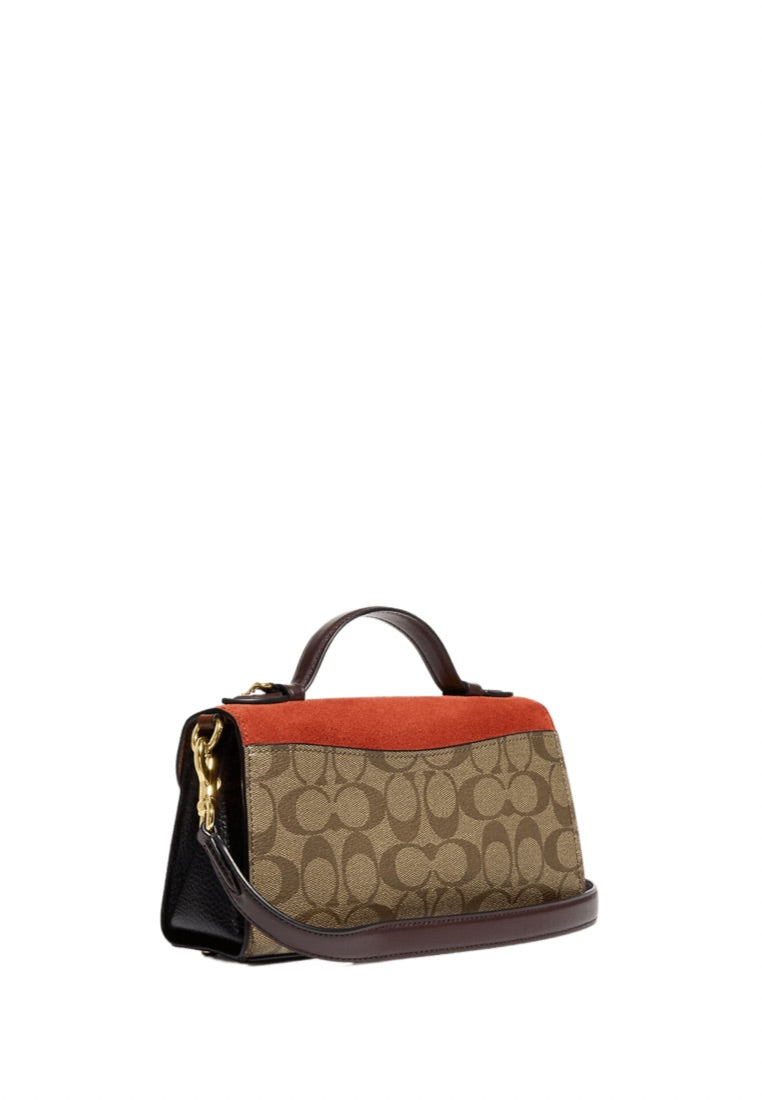 Kleo Top Handle In Signature Canvas Khaki Multi