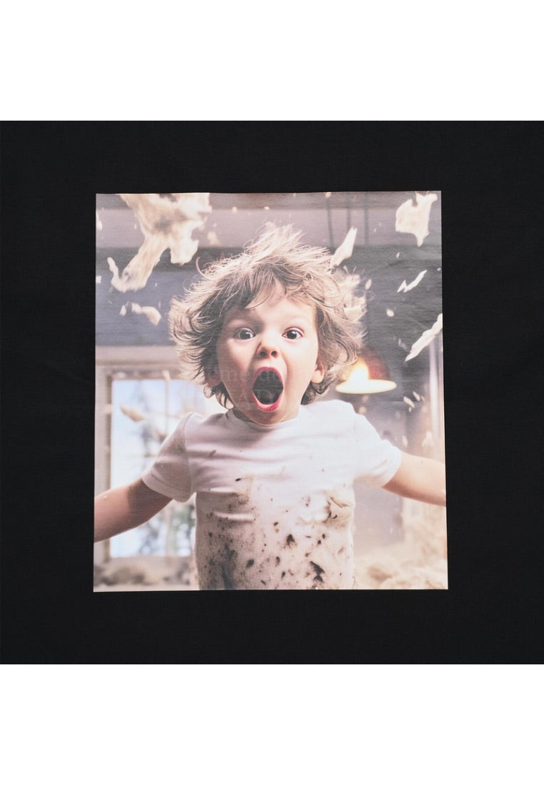 Baby Face Scream Boy Short Sleeve T-Shirt Black