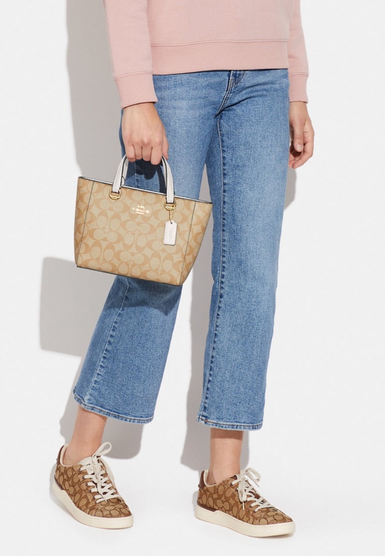 Alice Satchel In Signature Canvas Light Khaki Chalk