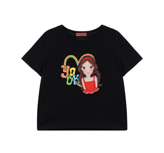 Line Flower T-Shirt F Luna