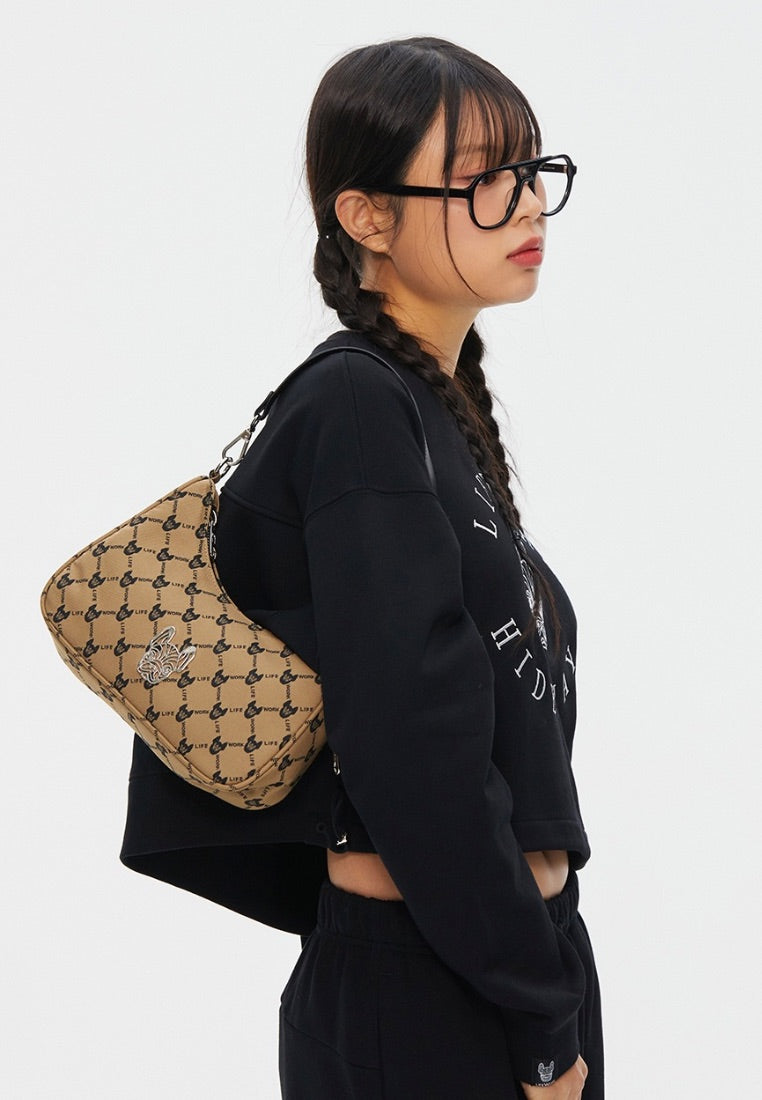 Jacquard Monogram Hobo Bag Pattern Beige