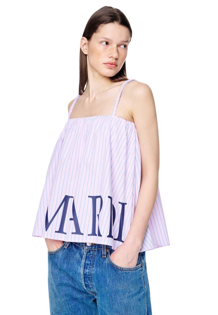 Volume Top Stripe Scrunch Strap Pink Navy