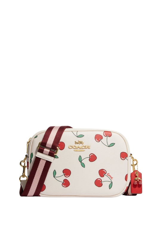 Jamie Camera Bag With Heart Cherry Print Chalk Multi
