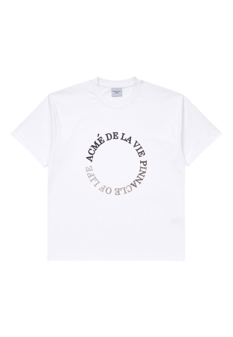 Circle Logo Artwork Basic Short Sleeve T-Shirt White