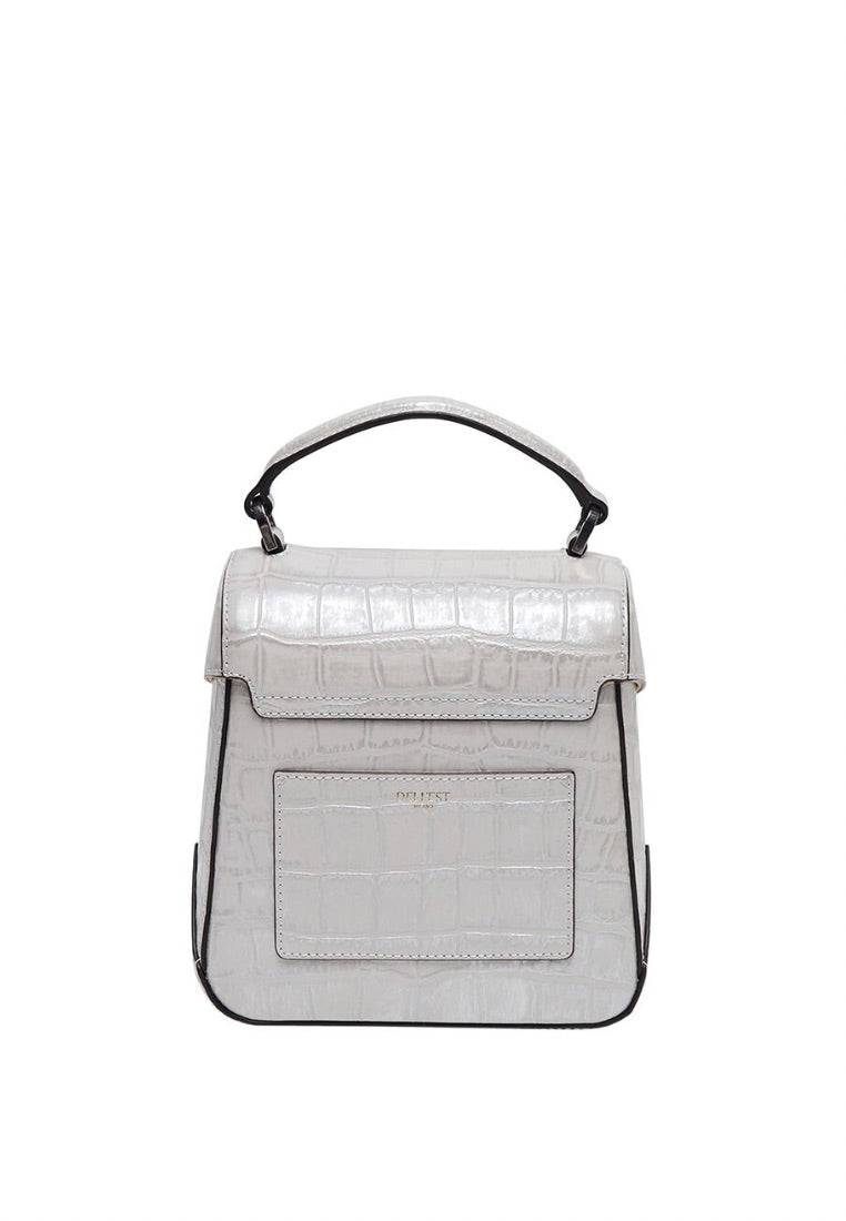 Trunkino Small Croco Silver Grey